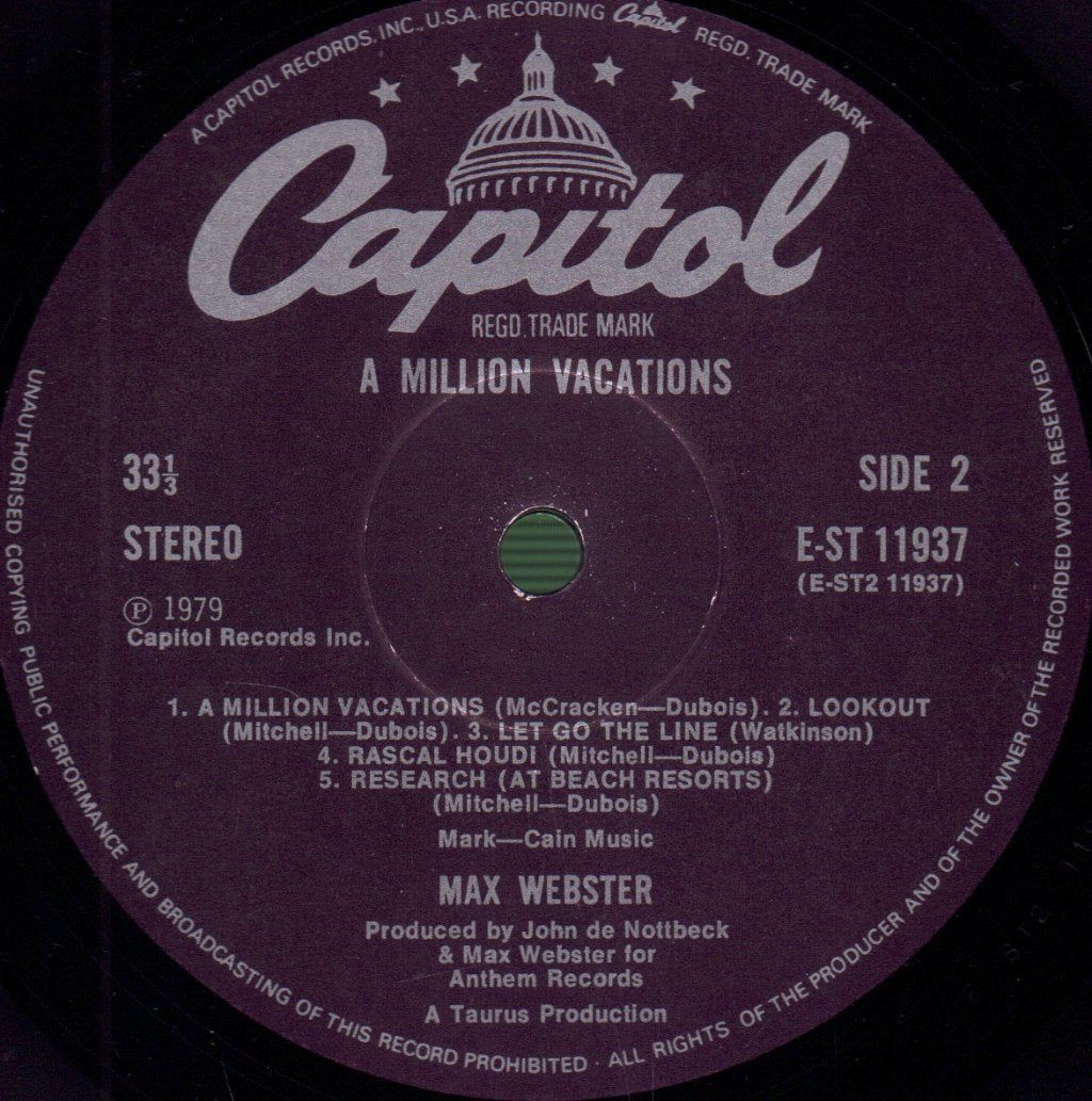 Max Webster - A Million Vacations - Lp