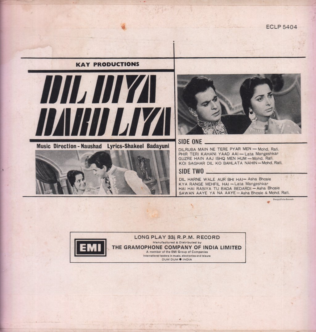 Naushad, Shakeel Badayuni - Dil Diya Dard Liya - Lp