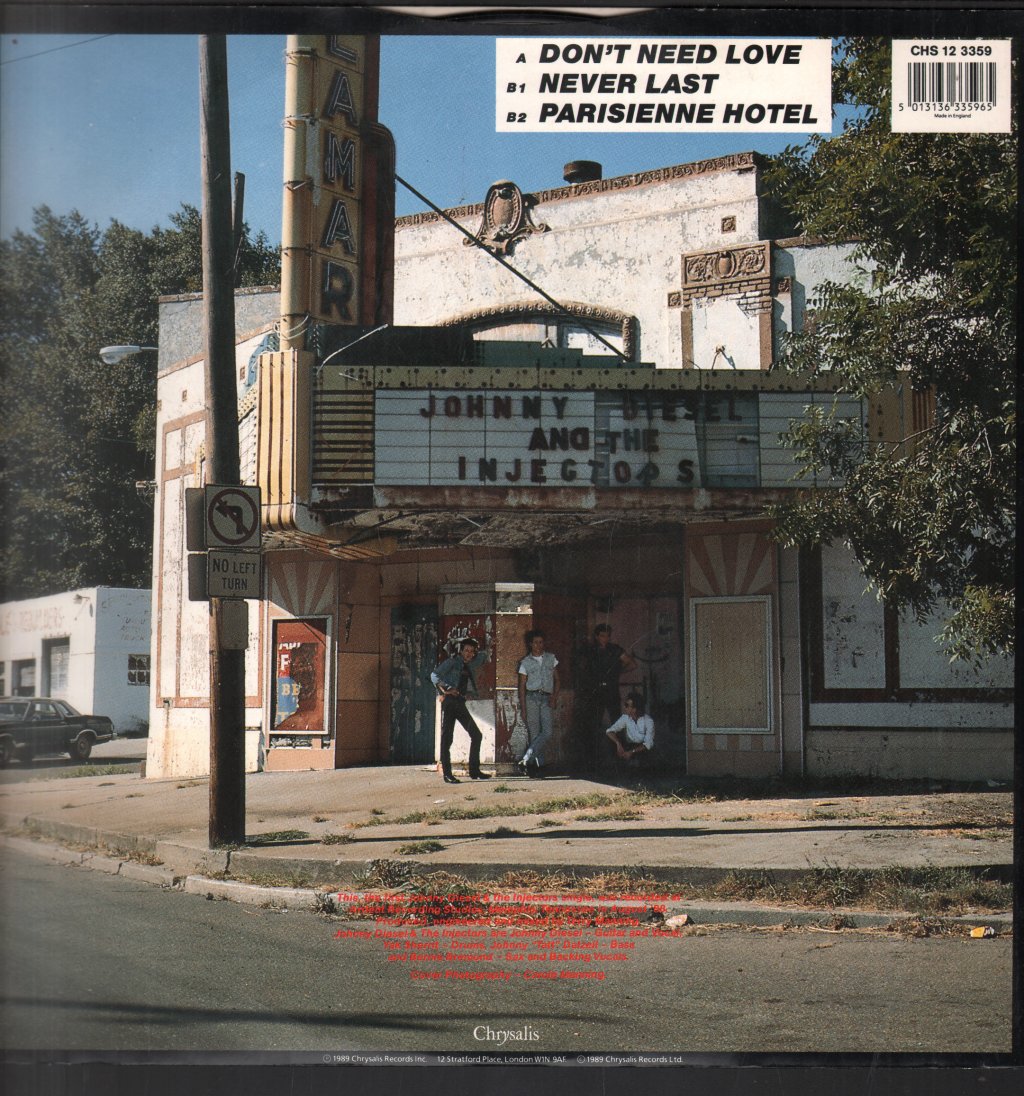 Johnny Diesel And The Injectors - Don't Need Love - 12 Inch