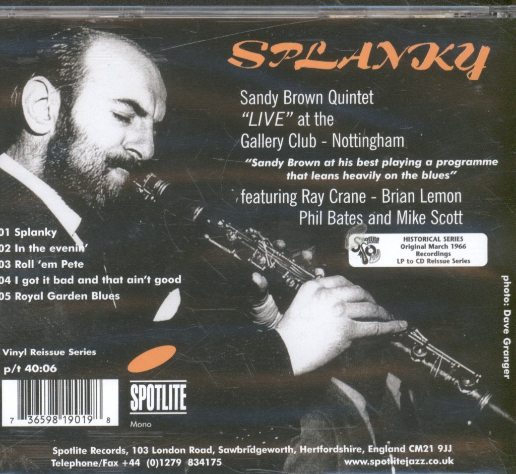 Sandy Brown Quintet - Splanky - Cd