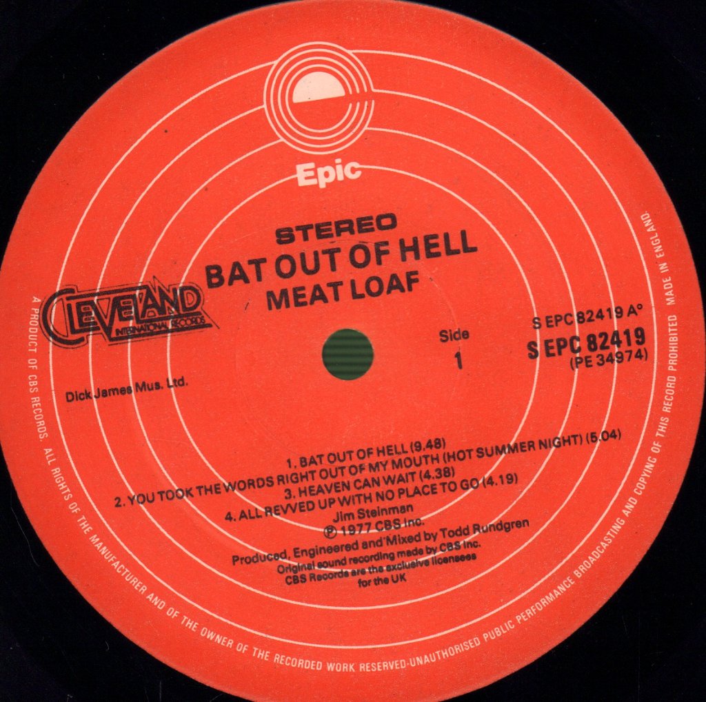 Meat Loaf - Bat Out Of Hell - Lp