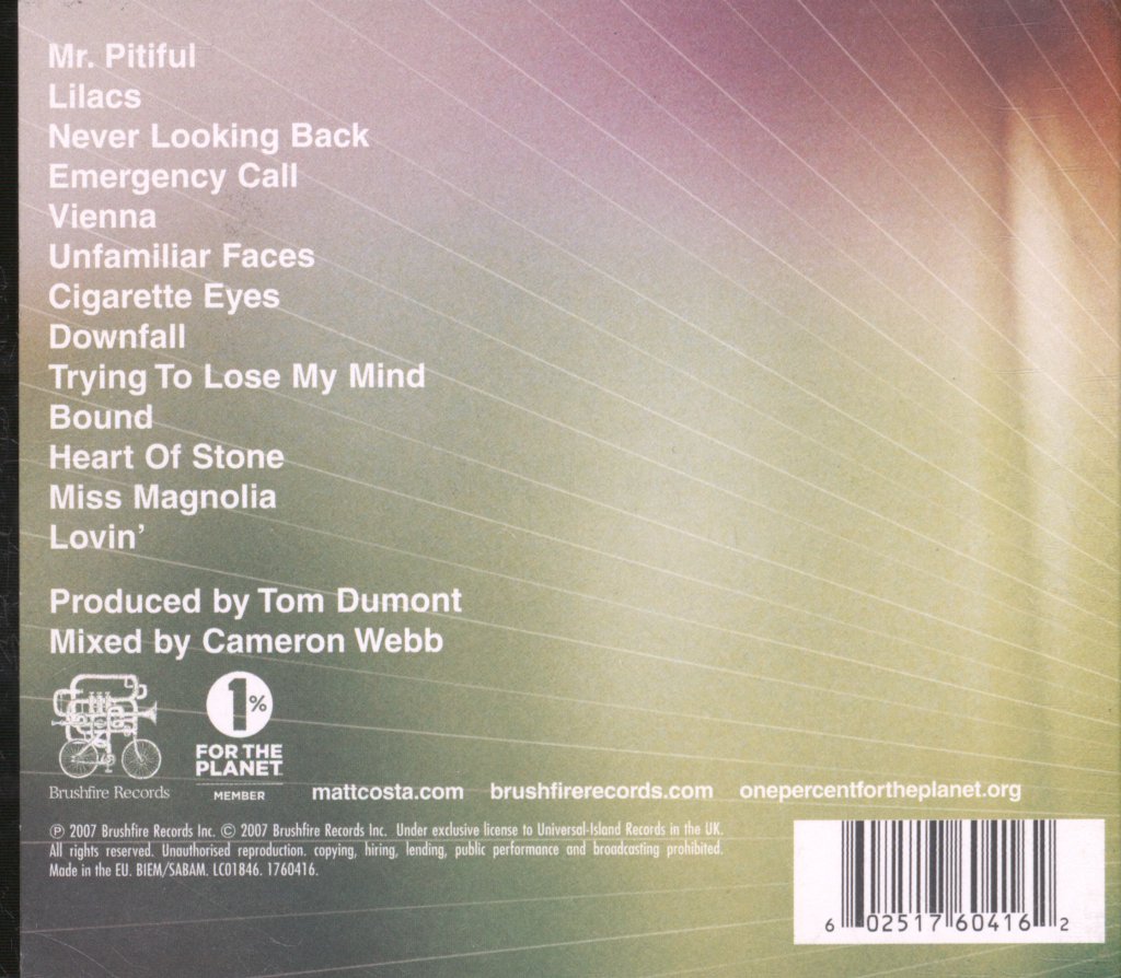 Matt Costa - Unfamiliar Faces - Cd