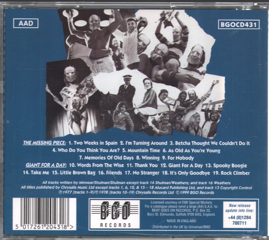Gentle Giant - Missing Piece / Giant For A Day - Cd
