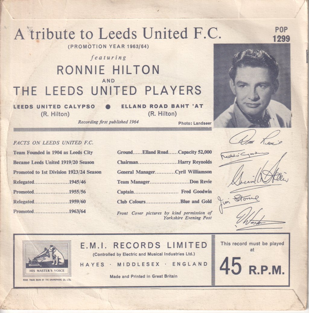 Ronnie Hilton With Leeds United Afc - A Tribute To Leeds United Fc - 7 Inch