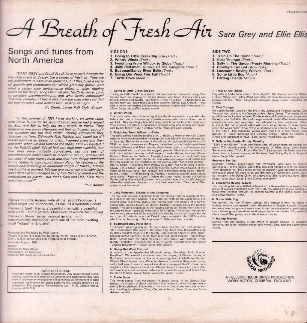 Sara Grey And Ellie Ellis - A Breath Of Fresh Air - Lp