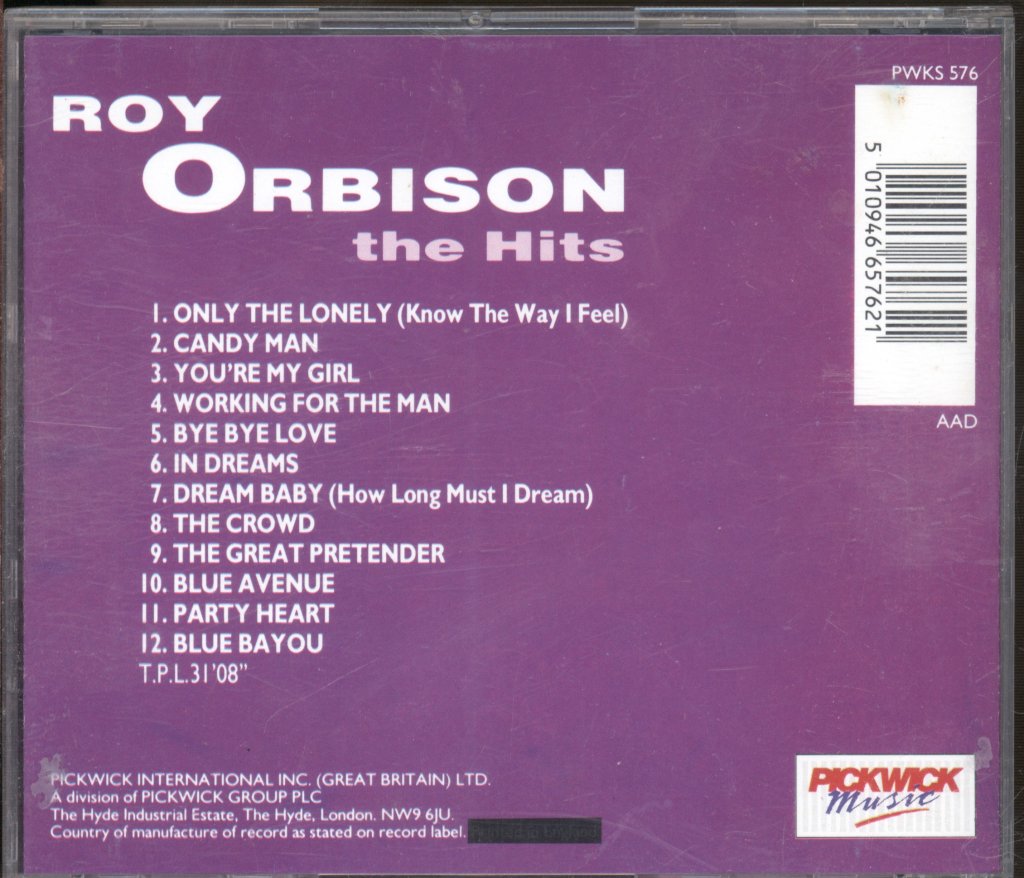 Roy Orbison - Hits - Cd