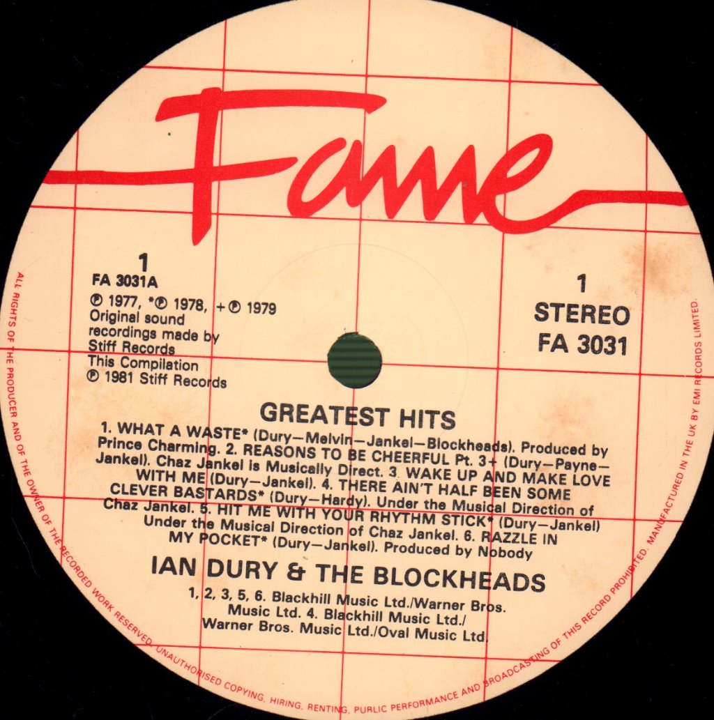 Ian Dury And The Blockheads - Greatest Hits - Lp