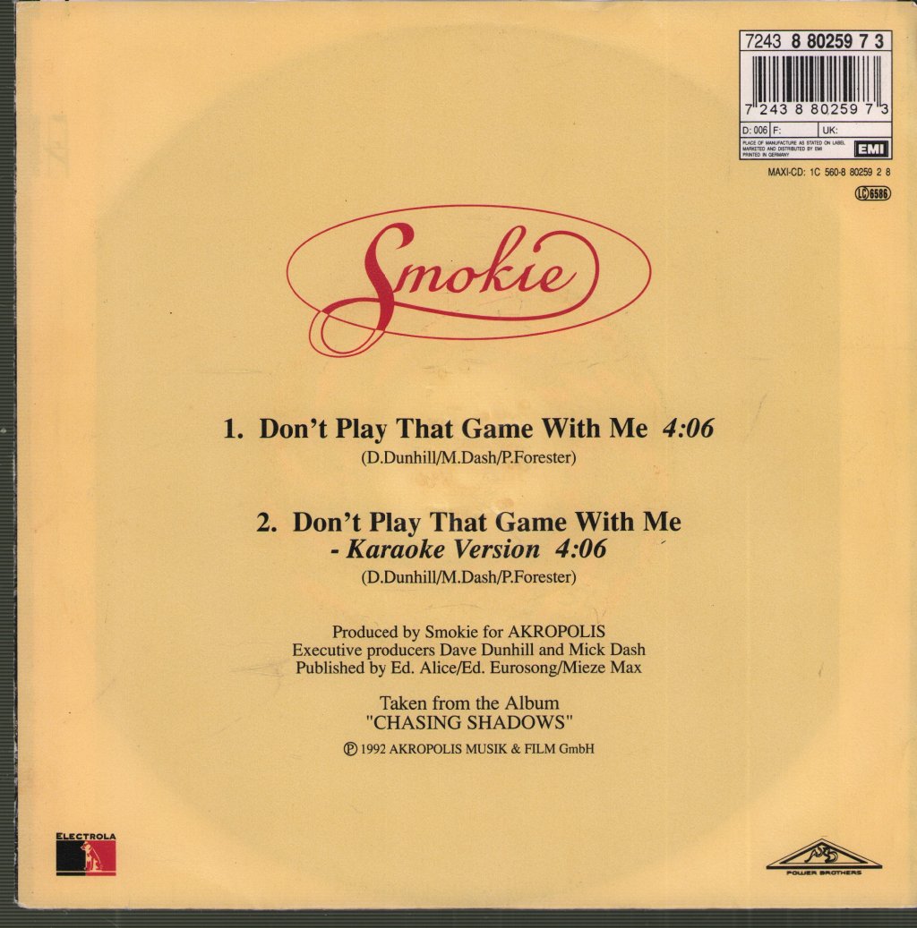 Smokie - Don't Play That Game With Me - 7 Inch