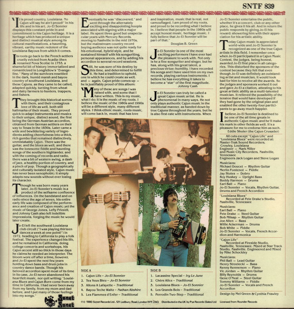 Jo El Sonnier - Cajun Life - Lp