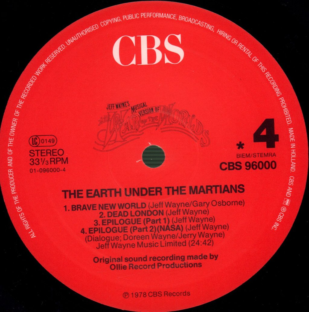 Jeff Wayne - War Of The Worlds - Double Lp