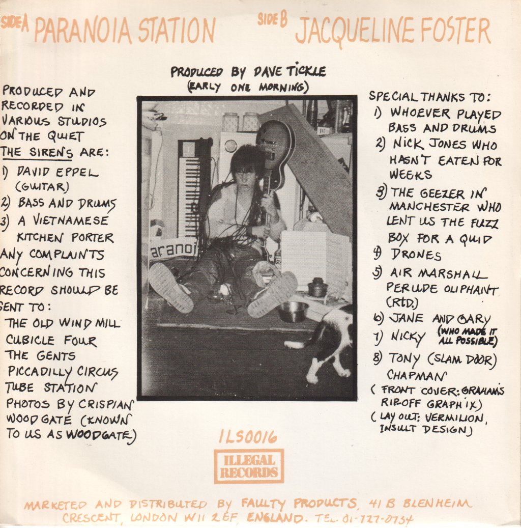 Mick Dorey And The Sirens - Paranoia Station - 7 Inch