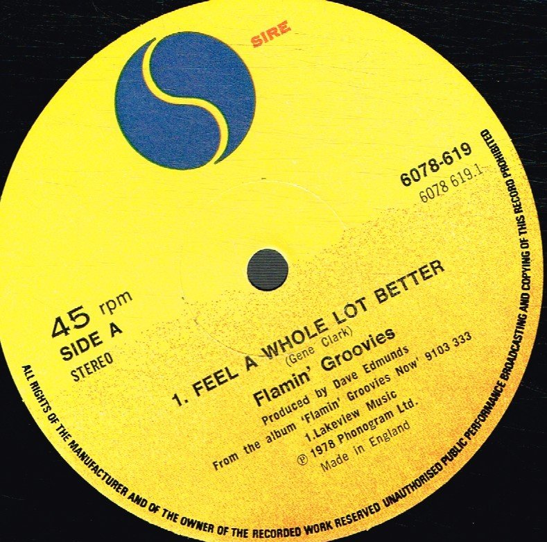 Flamin' Groovies - Feel A Whole Lot Better - 12 Inch