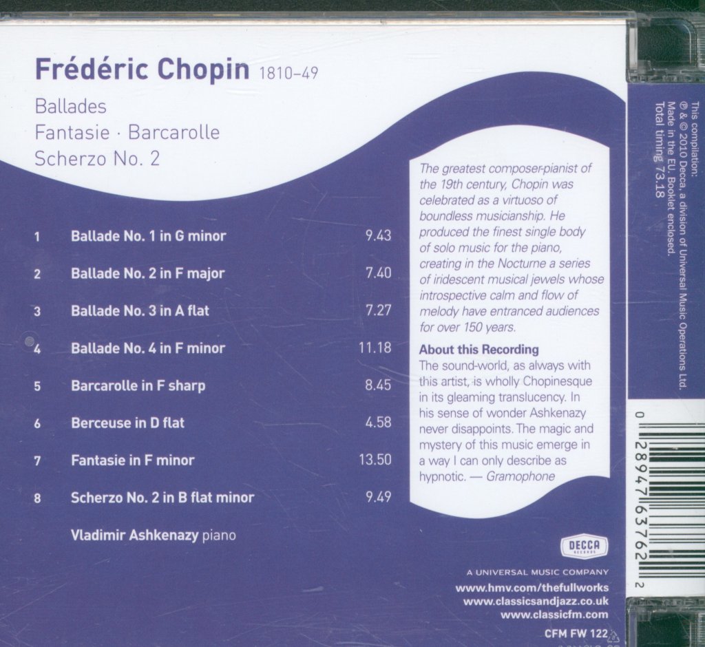 Frederic Chopin - Ballades - Cd