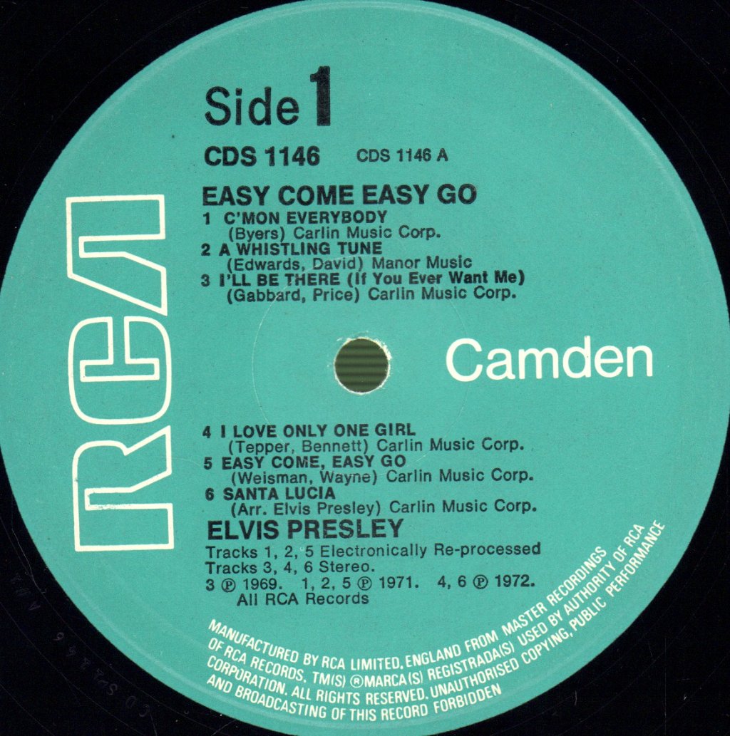 Elvis Presley - Easy Come Easy Go - Lp