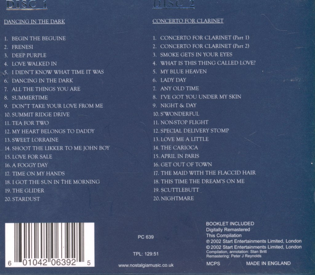 Artie Shaw - Platinum Collection - Double Cd