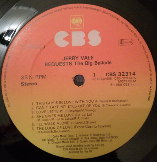 Jerry Vale - Requests The Big Ballads - Lp