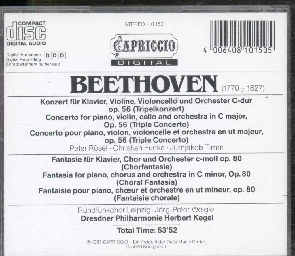Dresdner Philharmonie • Herbert Kegel - Beethoven - Tripelkonzert - Chorfantasie - Cd