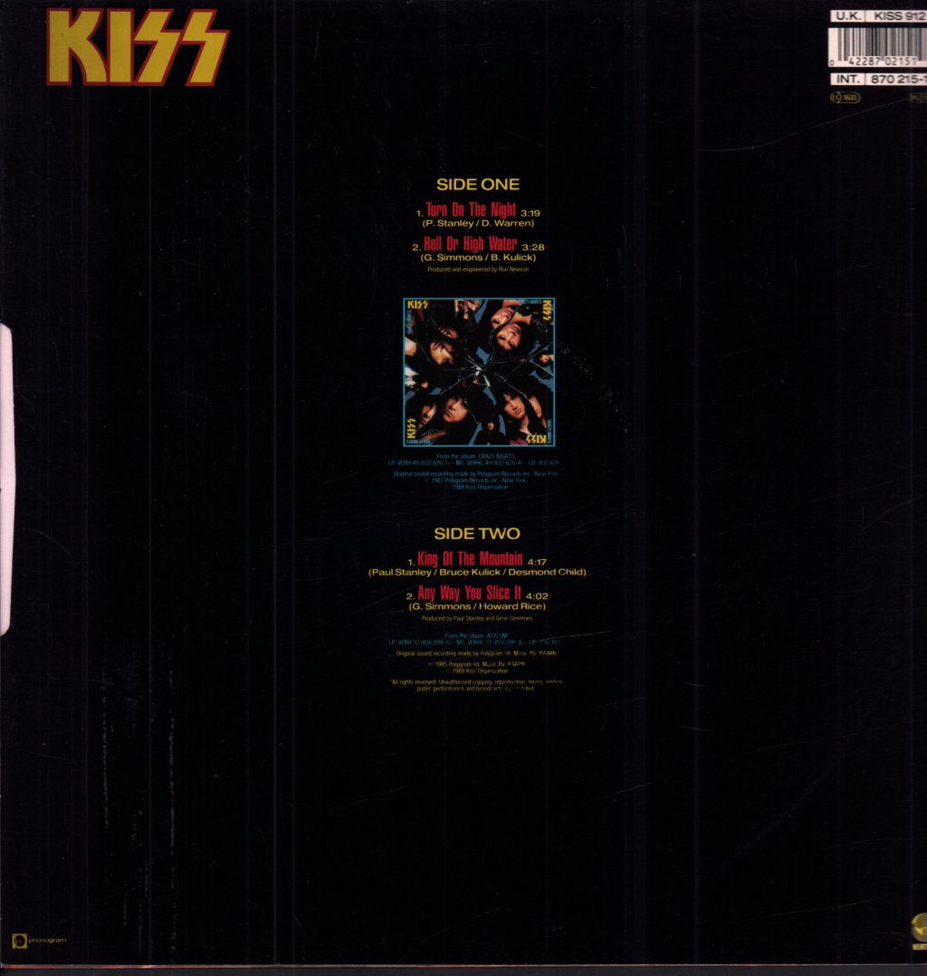 Kiss - Turn On The Night - 12 Inch