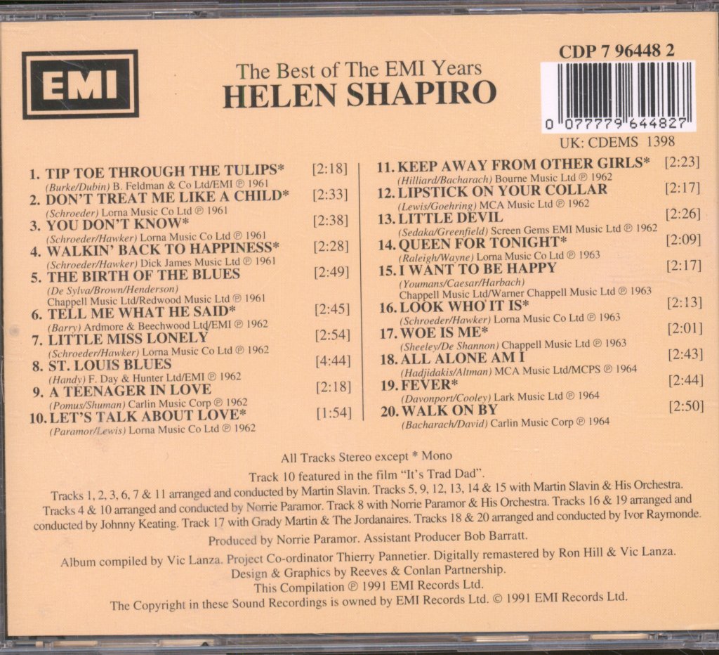 Helen Shapiro - Best Of The EMI Years - Cd