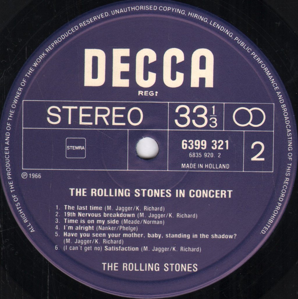 Rolling Stones - In Concert - Double Lp