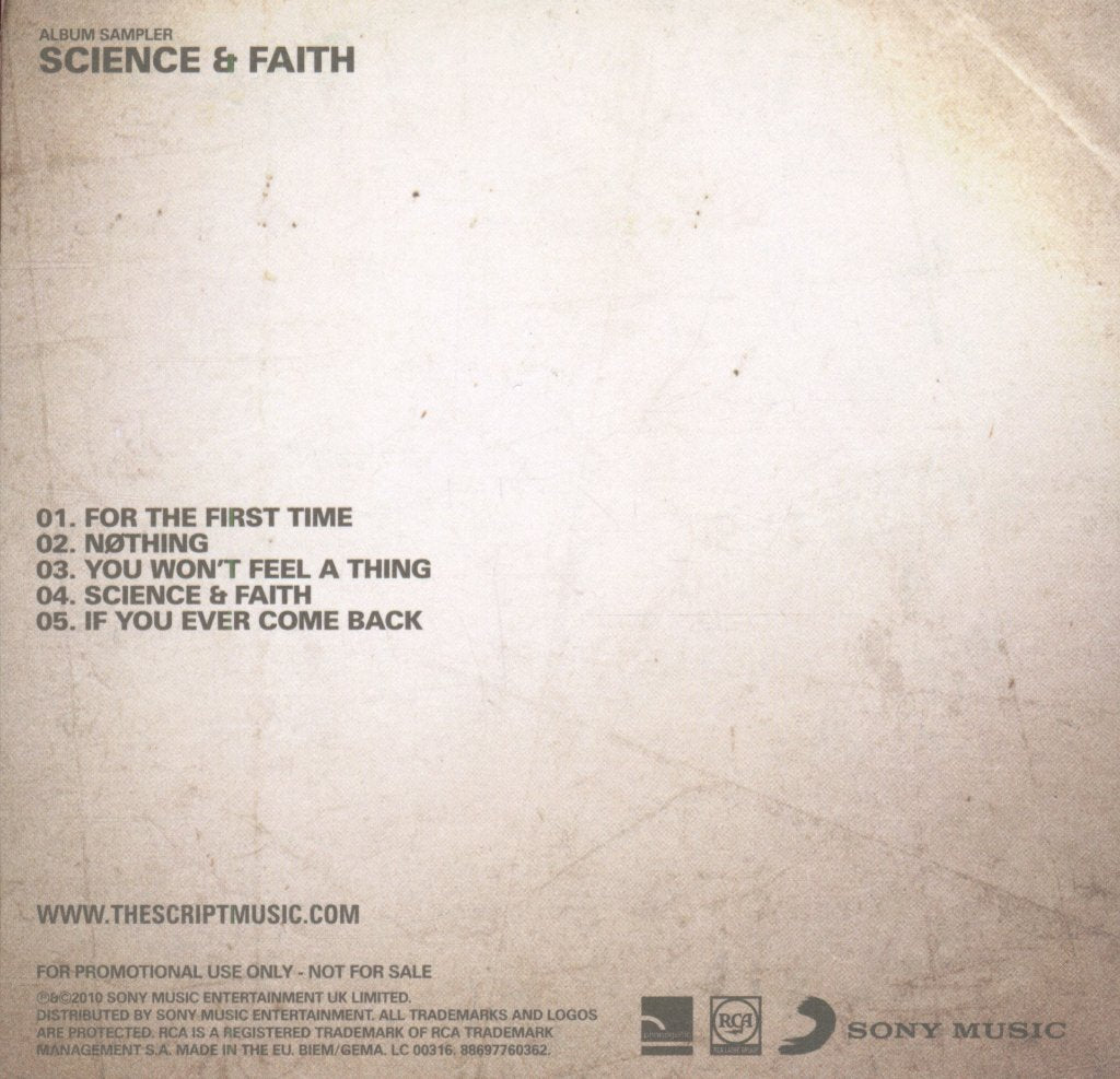 Script - Science & Faith (Album Sampler) - Cdr