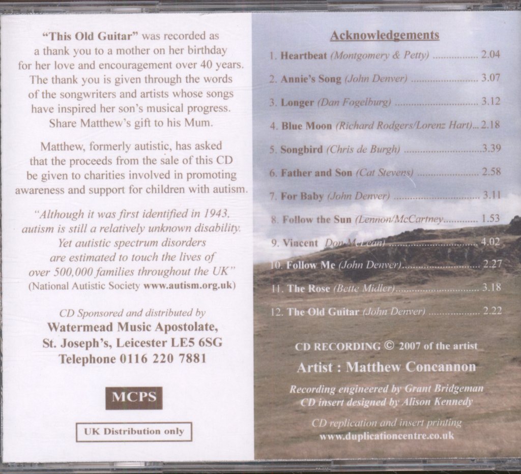 Matthew Concannon - This Old Guitar CD - Cdr