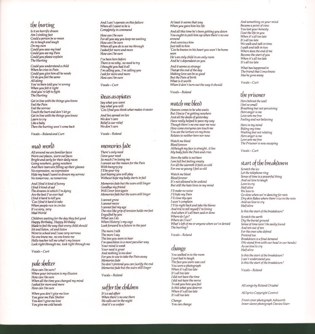 Tears For Fears - Hurting - Lp
