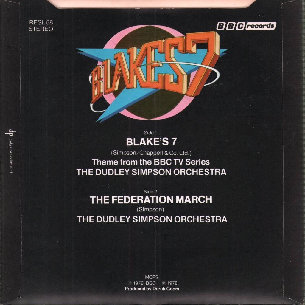 Dudley Simpson Orchestra - Blake's 7 - 7 Inch