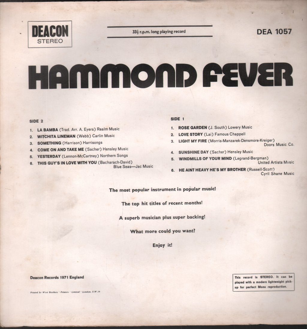 Hammond Fever - Hammond Fever - Lp