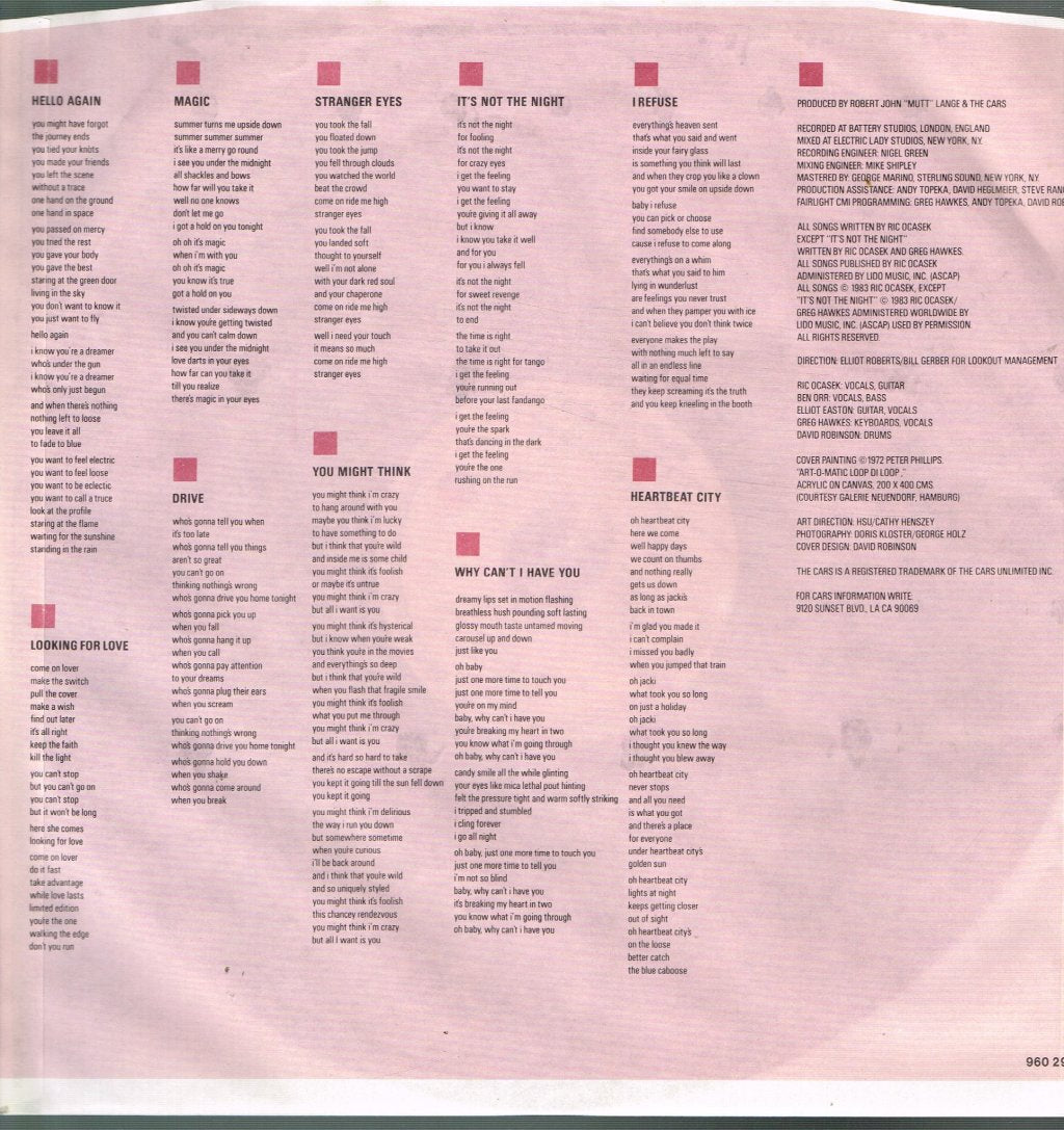 Cars - Heartbeat City - Lp