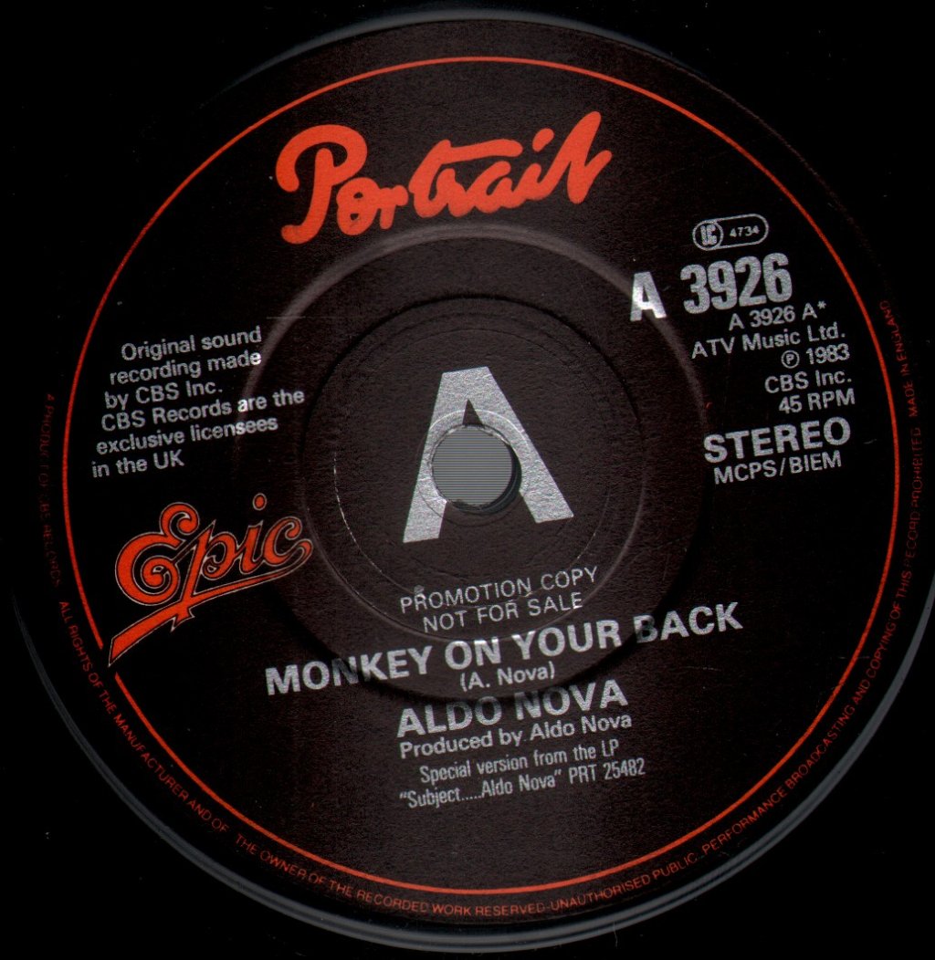 Aldo Nova - Monkey On Your Back - 7 Inch