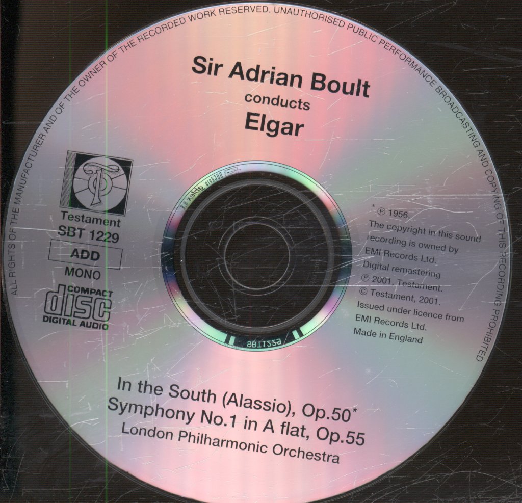 London Philharmonic Orchestra, Sir Adrian Boult - Elgar In The South - Cd