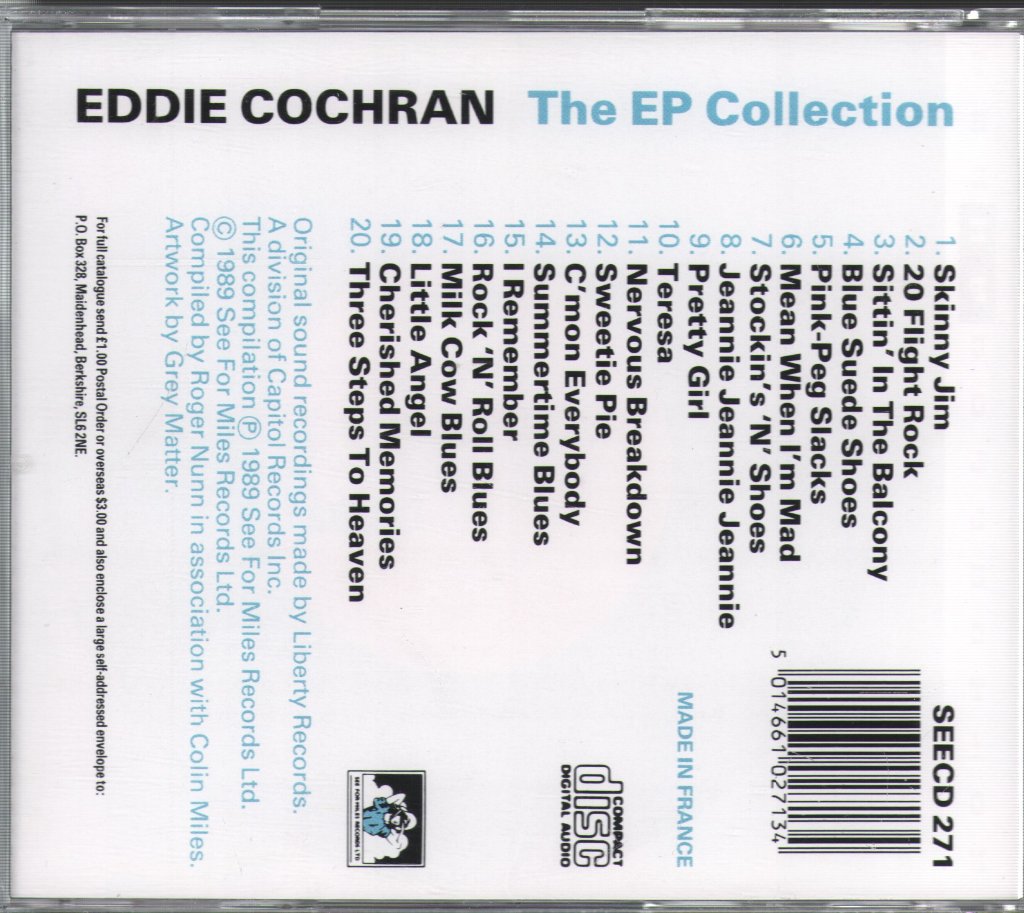 Eddie Cochran - EP Collection - Cd