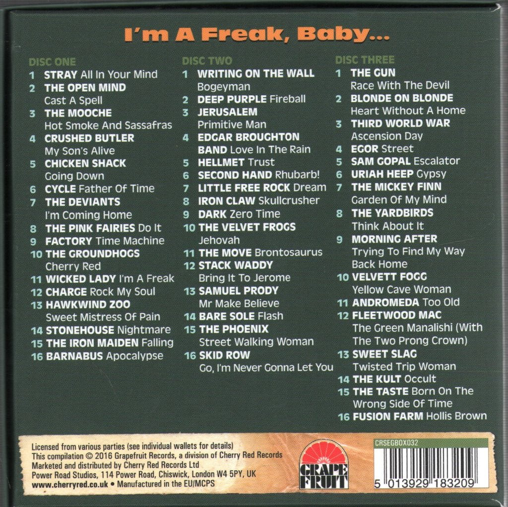 Various Artists - I'm A Freak, Baby... A Journey Through The British Heavy Psych And Hard Rock Underground Scene 1968-72 - Cd Set