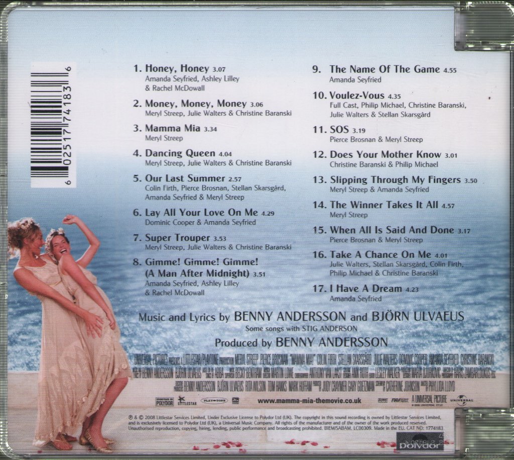 Mamma Mia - Movie Soundtrack - Cd