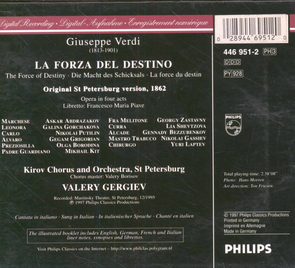 Mariinsky Theatre, St Petersburg ∙ Valery Gergiev - Verdi - La Forza del Destino (Original St Petersburg Version, 1862) - Cd Set
