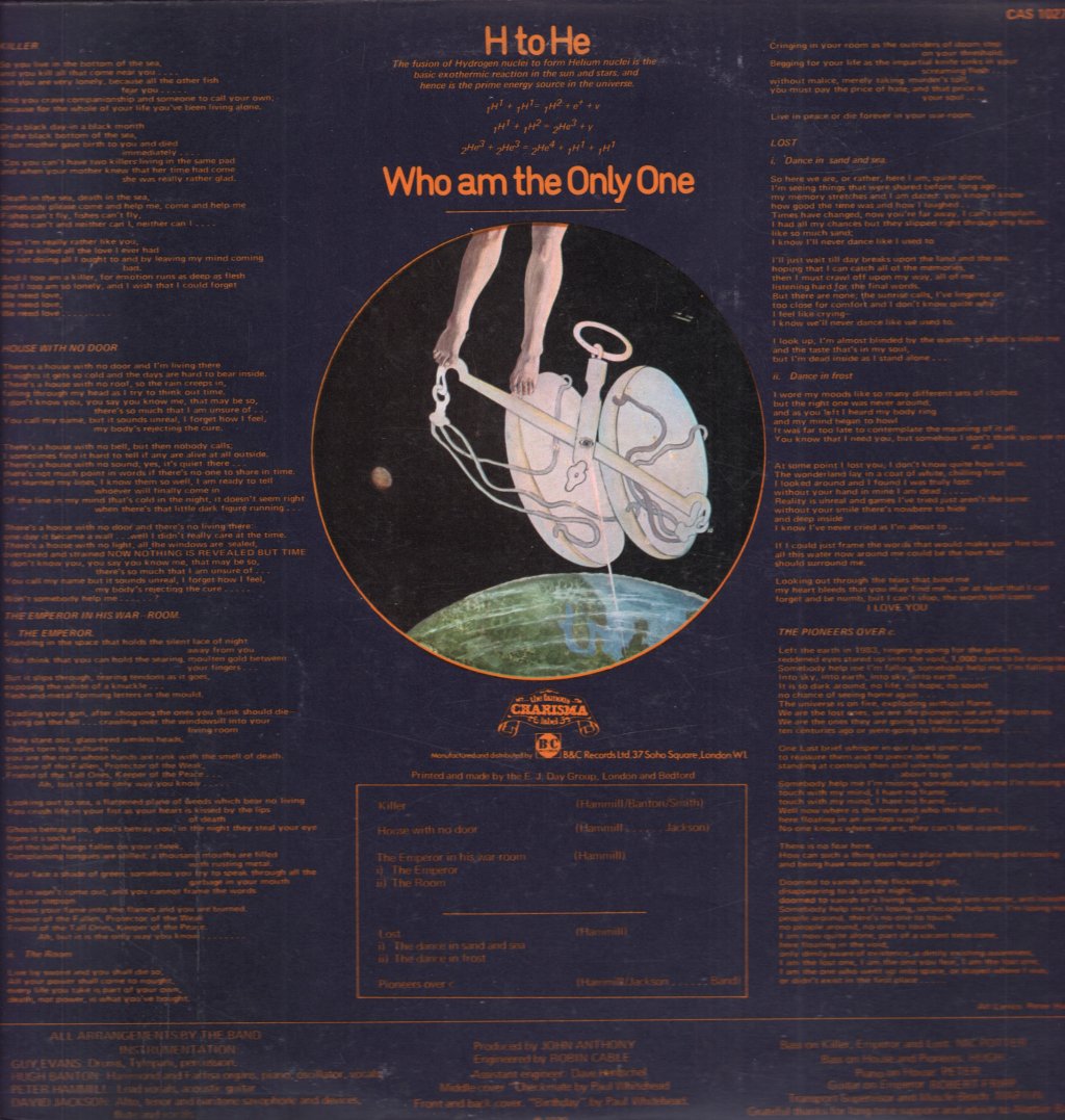 Van Der Graaf Generator - H To He Who Am The Only One - Lp