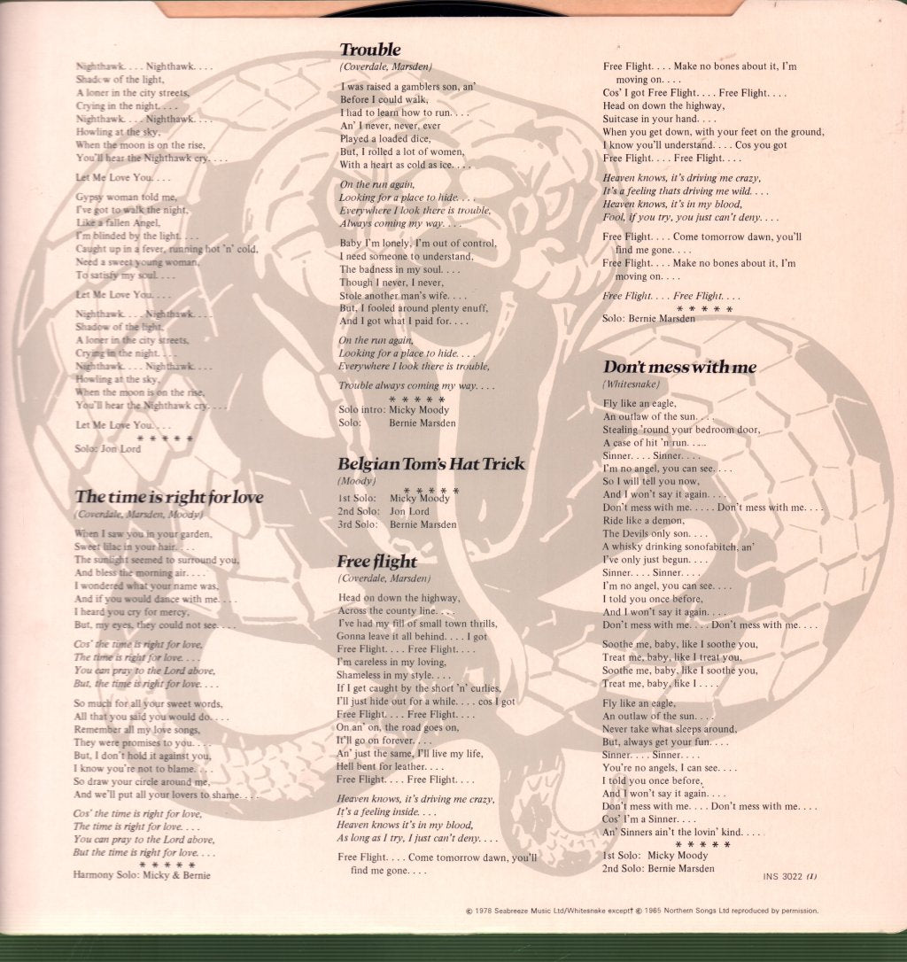 Whitesnake - Trouble - Lp