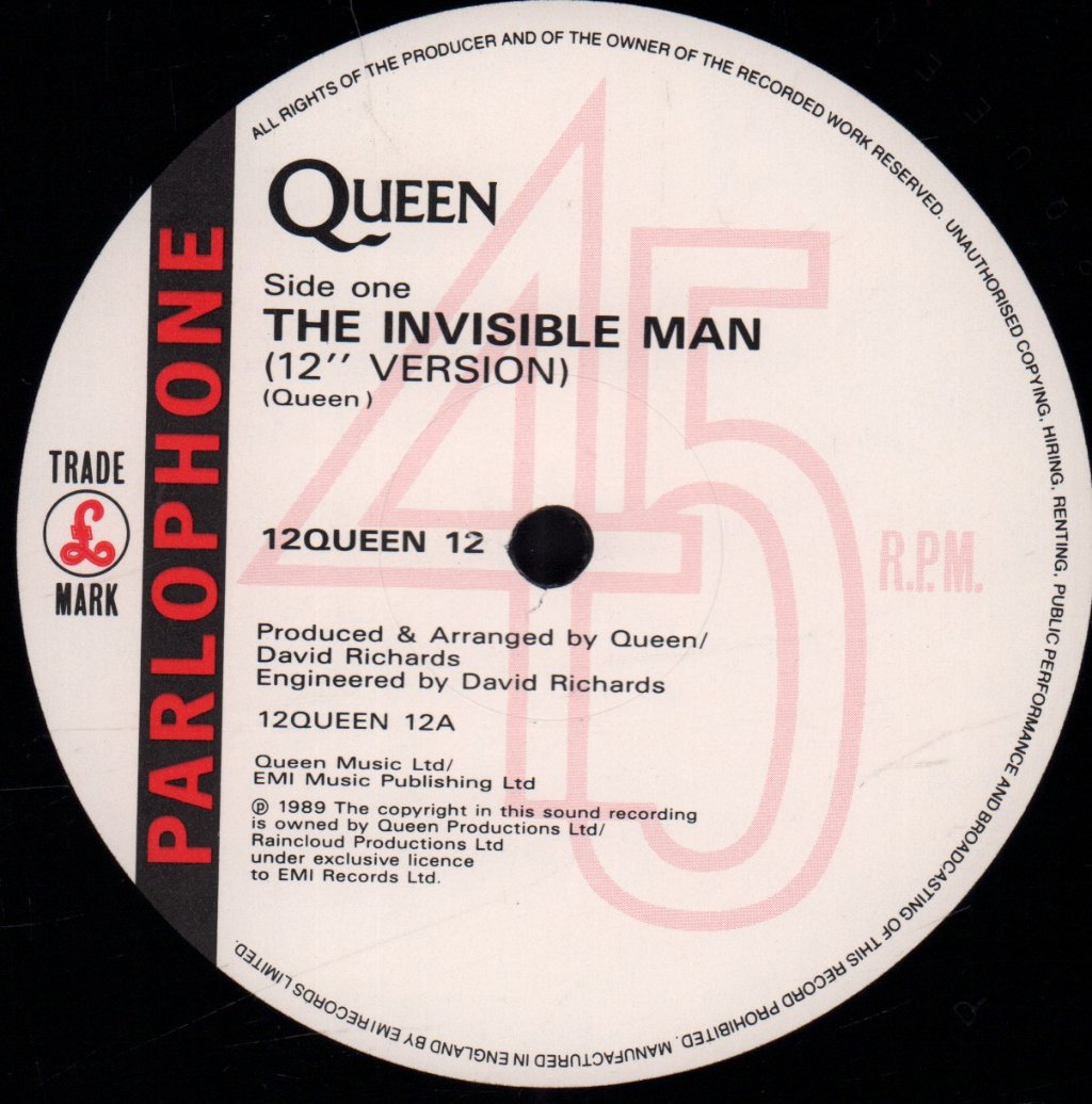 Queen - Invisible Man - 12 Inch