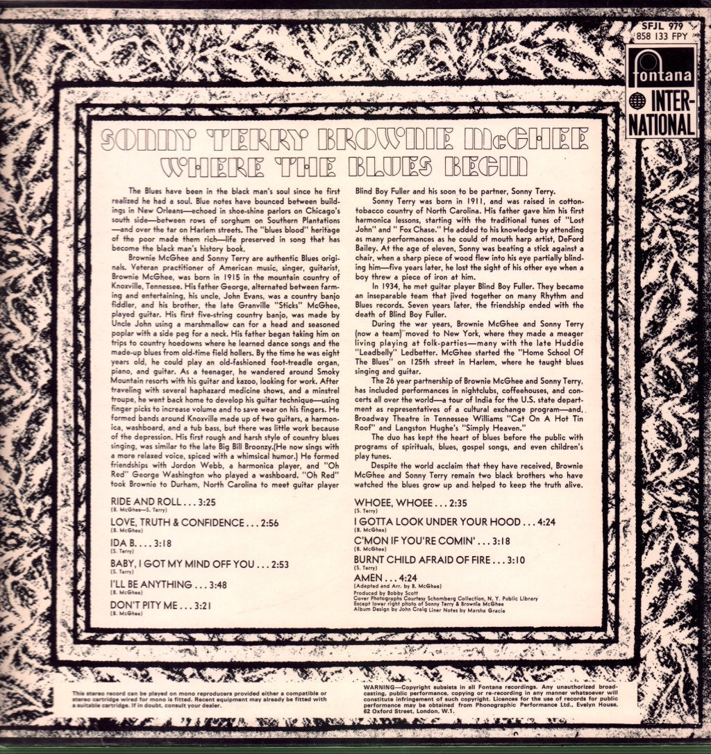 Sonny Terry And Brownie McGhee - Where The Blues Begin - Lp