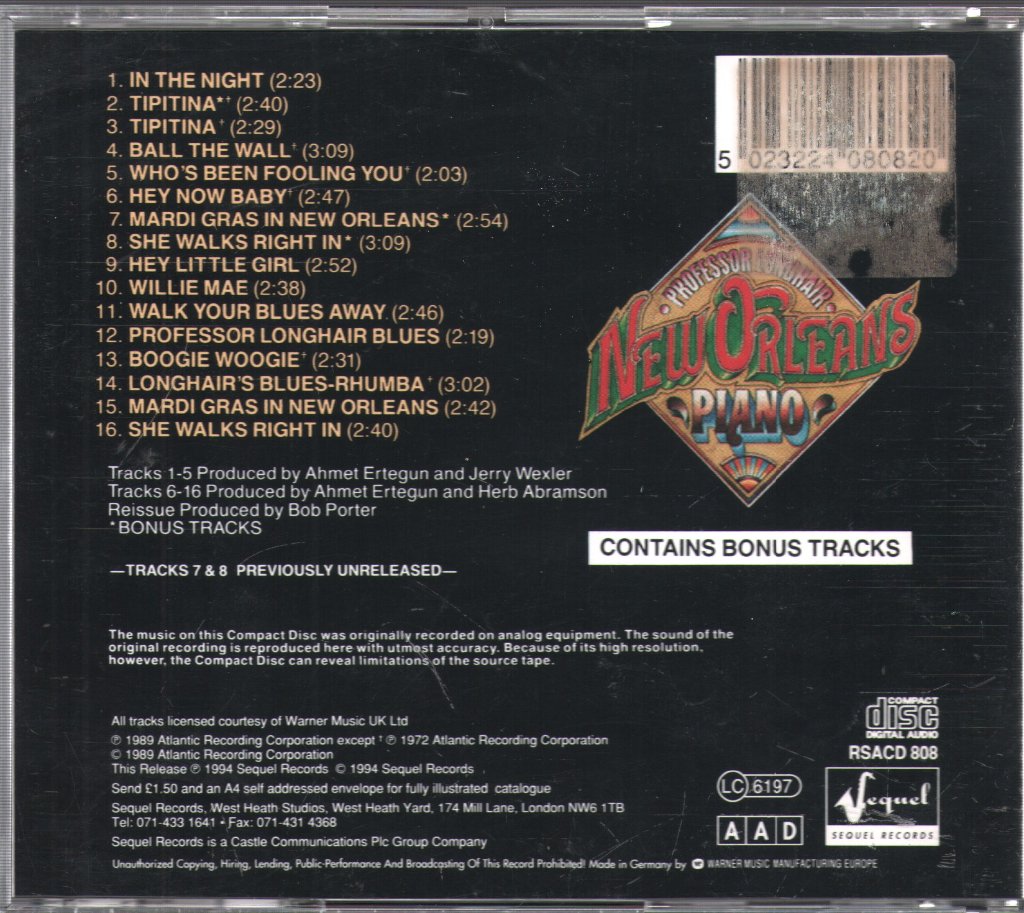 Professor Longhair - New Orleans Piano - Cd