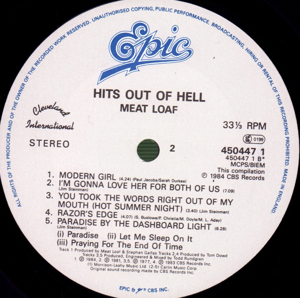 Meat Loaf - Hits Out Of Hell - Lp