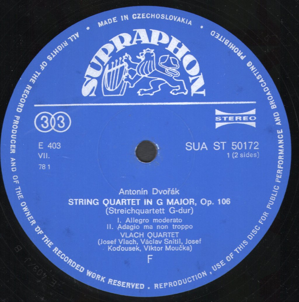 Vlach Quartet - Dvorak - String Quartet In G Major, Op. 106 - Lp