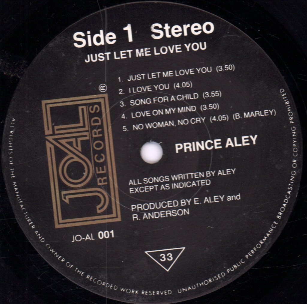 Prince Aley - Just Let Me Love You - Lp