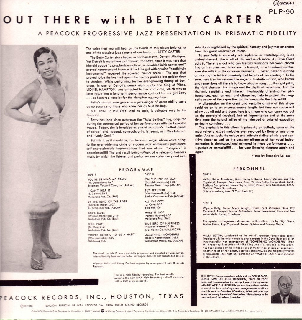 Betty Carter - Out There With Betty Carter - Lp