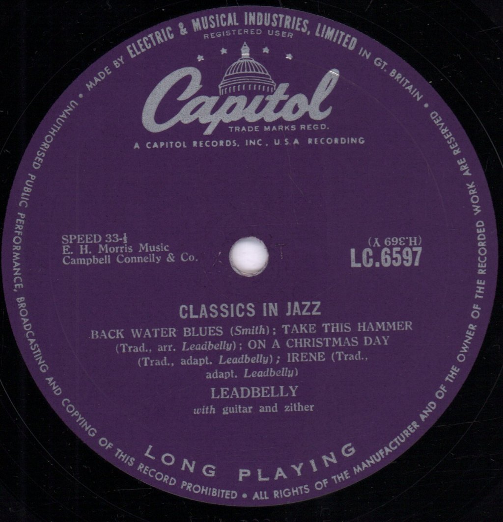 Leadbelly - Classics In Jazz - 10 Inch