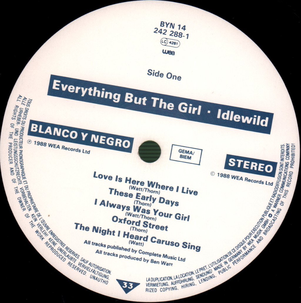 Everything But The Girl - Idlewild - Lp