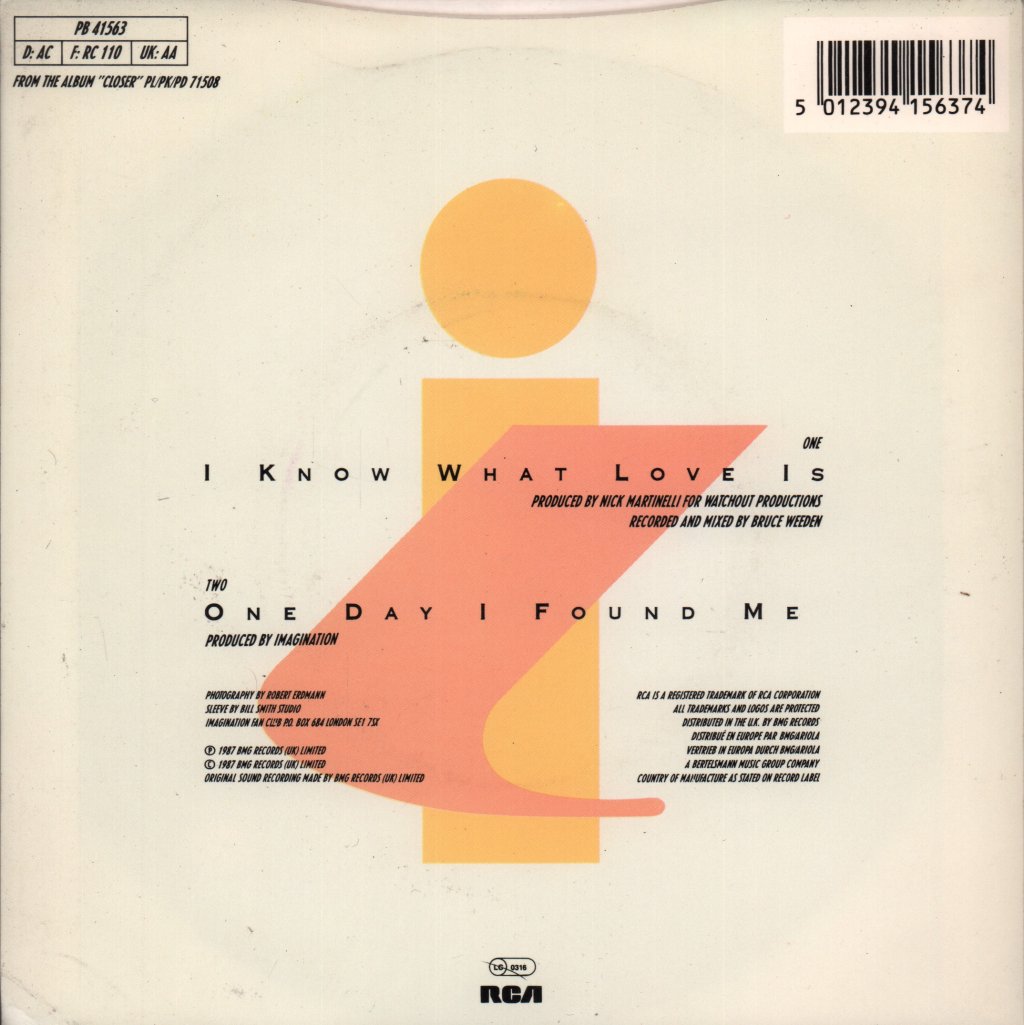 Imagination (80'S Pop Group) - I Know What Love Is - 7 Inch