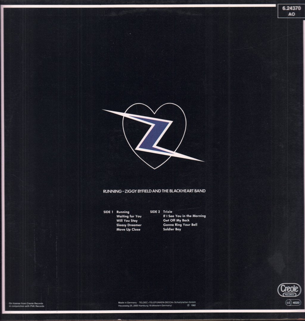 Ziggy Byfield And The Blackheart Band - Running - Lp