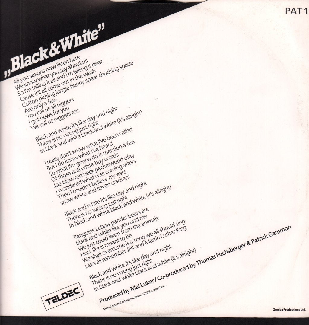 Patto (Synth/Disco) - Black And White - 12 Inch
